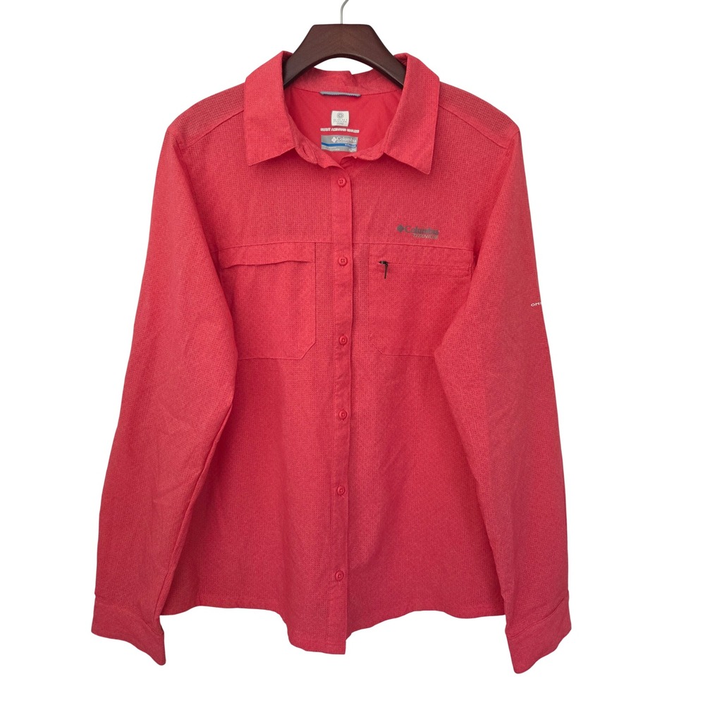Columbia Irico Titanium Omni-Freeze Zero Hiking Shirt Womens XL Pink NWOT